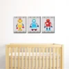 Big Dot Of Happiness Gear Up Robots - Nursery Wall Art And Kids Room Decor - 7.5 X 10 Inches - Set Of 3 Prints
