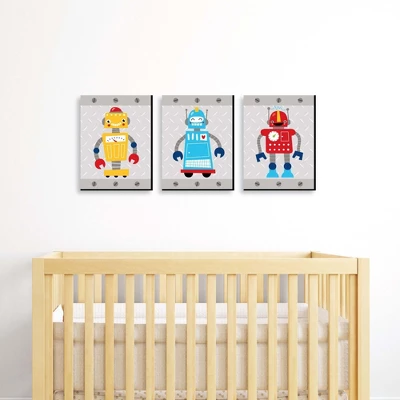 Big Dot Of Happiness Gear Up Robots - Nursery Wall Art And Kids Room Decor - 7.5 X 10 Inches - Set Of 3 Prints 1 Big Dot Of Happiness Gear Up Robots - Nursery Wall Art And Kids Room Decor - 7.5 X 10 Inches - Set Of 3 Prints
