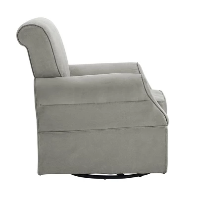 Baby Relax Emmie Swivel Glider & Ottoman Set - Gray Microfiber 4 Baby Relax Emmie Swivel Glider & Ottoman Set - Gray Microfiber - Image 4