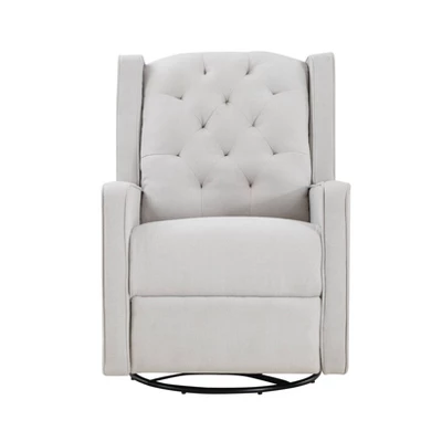 Suite Bebe Bryton Gliding Swivel Recliner Accent Chair - Tufted - Woven Gray Fabric 2 Suite Bebe Bryton Gliding Swivel Recliner Accent Chair - Tufted - Woven Gray Fabric - Image 2