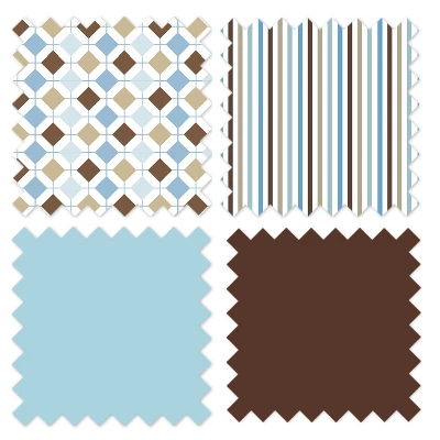 Bacati - Mod Diamonds Stripes Aqua Teal Beige Chocolate 3 Pc Toddler Sheet Set 5 Bacati - Mod Diamonds Stripes Aqua Teal Beige Chocolate 3 Pc Toddler Sheet Set - Image 5