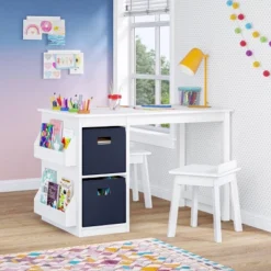 Kids' Art Activity Table With Storage And 2 Bonus Magnetic Display Bars White - RiverRidge Home -Baby Products Store GUEST 04203fd6 9e1c 4709 8683 e048b9ee7f08