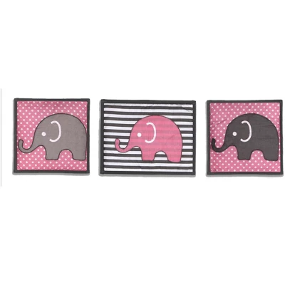 Bacati - Elephants Pink/Fuschia/Gray 10 Pc Crib Bedding Set With 2 Crib Fitted Sheets 4 Bacati - Elephants Pink/Fuschia/Gray 10 Pc Crib Bedding Set With 2 Crib Fitted Sheets - Image 4
