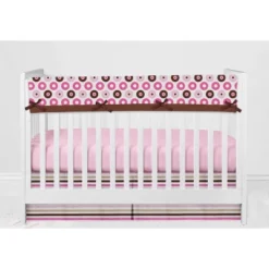 Bacati - Mod Dots Stripes Pink Fuschia Beige Chocolate 6 Pc Crib Bedding Set With Long Rail Guard Cover -Baby Products Store GUEST 067d2170 be61 4aae bd7f b0188f3cc4a7