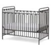 L.A. Baby Napa 3-in-1 Convertible Full Sized Metal Crib - Pebble Gray