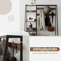 Tangkula 6-in-1 Freestanding Hall Tree Coat Rack W/ Bench & Fabric Dressers Rustic Brown -Baby Products Store GUEST 09c59067 114b 4246 98da eb58d74e953f