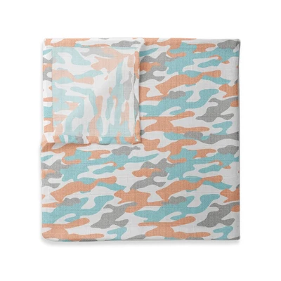Jungle Safari Boys Aqua/Orange 2 Pack Muslin Swaddling Blanket 5 Jungle Safari Boys Aqua/Orange 2 Pack Muslin Swaddling Blanket - Image 5