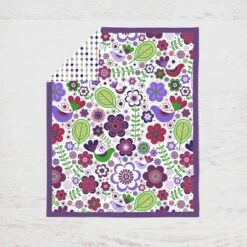 Bacati - Botanical Floral Birds Purple Multicolor 6 Pc Crib Bedding Set With Long Rail Guard Cover -Baby Products Store GUEST 105d78b4 eb8a 4835 9649 891dea66c399