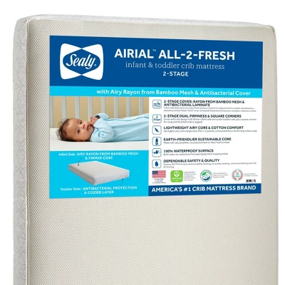 Sealy Airial Breathable 2-Stage Crib Mattress And Toddler Mattress 1 Sealy Airial Breathable 2-Stage Crib Mattress And Toddler Mattress
