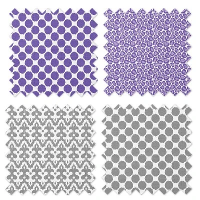 Bacati - Ikat Lilac/Gray Dots/Leopard Swaddling Muslin Blankets Set Of 4 4 Bacati - Ikat Lilac/Gray Dots/Leopard Swaddling Muslin Blankets Set Of 4 - Image 4