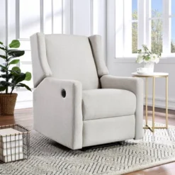 Suite Bebe Pronto Power Recliner Accent Chair - Buff Beige Fabric
