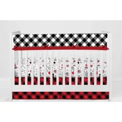 Bacati - Lumberjack Red Black Gray 10 Pc Crib Bedding Set With Long Rail Guard Cover -Baby Products Store GUEST 1662bdcc d626 4da6 8316 76e643604cc0