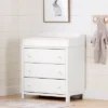 Cotton Candy Changing Table With Drawers - Pure White - South Shore
