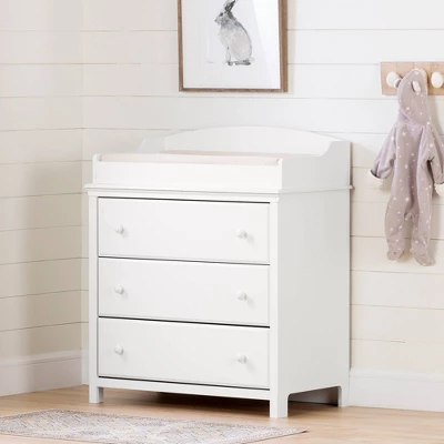 Cotton Candy Changing Table With Drawers - Pure White - South Shore 1 Cotton Candy Changing Table With Drawers - Pure White - South Shore