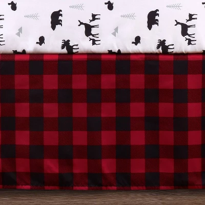 The Peanutshell Buffalo Plaid Woodland Theme Baby Crib Bedding Set - Red/Black/Gray - 3pc 2 The Peanutshell Buffalo Plaid Woodland Theme Baby Crib Bedding Set - Red/Black/Gray - 3pc - Image 2
