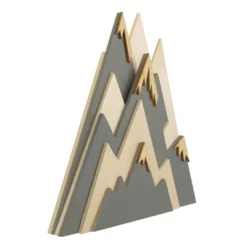 Little Love By NoJo Natural Wood And Stain Wall Decor - Mountain 3D