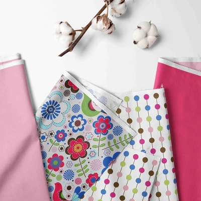 Bacati - Botanical Floral Birds Pink Multicolor 3 Pc Crib Bedding Set 1 Bacati - Botanical Floral Birds Pink Multicolor 3 Pc Crib Bedding Set