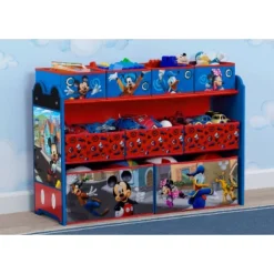Delta Children Disney Mickey Mouse Deluxe 9 Bin Design And Store Toy Organizer