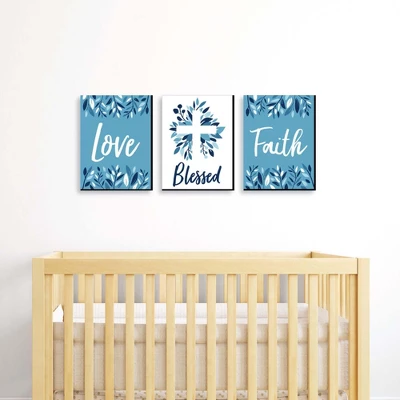 Big Dot Of Happiness Blue Elegant Cross - Nursery Wall Art, Kids Room Decor And Home Decorations - Gift Ideas - 7.5 X 10 Inches - Set Of 3 Prints 1 Big Dot Of Happiness Blue Elegant Cross - Nursery Wall Art, Kids Room Decor And Home Decorations - Gift Ideas - 7.5 X 10 Inches - Set Of 3 Prints