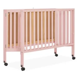 Dream On Me Quinn Full-Size Folding Crib I Removable Wheels I Modern Nursey I Adjustable Mattress Support I Patent Folding System In Blush Pink -Baby Products Store GUEST 3198b4b0 a5e2 415d 97e3 5f3997c5db63