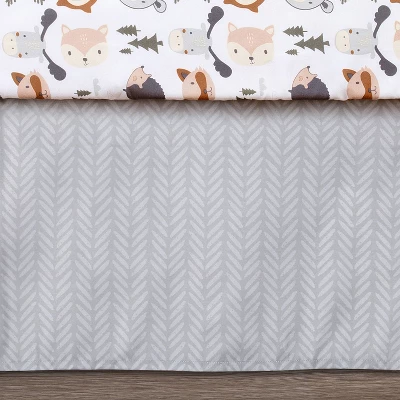 The Peanutshell Woodland Walk Crib Bedding Set, 4pc To 8pc, Grey Animal 4 The Peanutshell Woodland Walk Crib Bedding Set, 4pc To 8pc, Grey Animal - Image 4