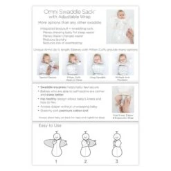 Omni Swaddle Wrap & Arms Up Sleeves & Mitten Cuffs - Heathered Gray With Stripe Trim 0-3 Months -Baby Products Store GUEST 378ce07f 359f 4b91 934f a9209948bedb