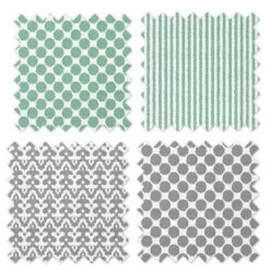 Bacati - Ikat Mint/Gray Dots/Stripes Swaddling Muslin Blankets Set Of 4 -Baby Products Store GUEST 383b7d60 e525 48f9 a5d4 dc1093966e5b