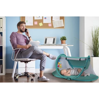 KidCo PeaPod Camp Lightweight Pop Up Child Portable Travel Bed Tent Extension With Retractable Sun Shade, Storage Pocket, And Carry Bag 4 KidCo PeaPod Camp Lightweight Pop Up Child Portable Travel Bed Tent Extension With Retractable Sun Shade, Storage Pocket, And Carry Bag - Image 4