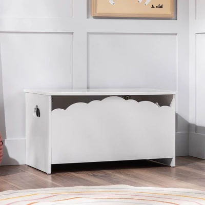 Modern Transitional Clouds Youth Toy Chest Trunks White - Saracina Home 1 Modern Transitional Clouds Youth Toy Chest Trunks White - Saracina Home