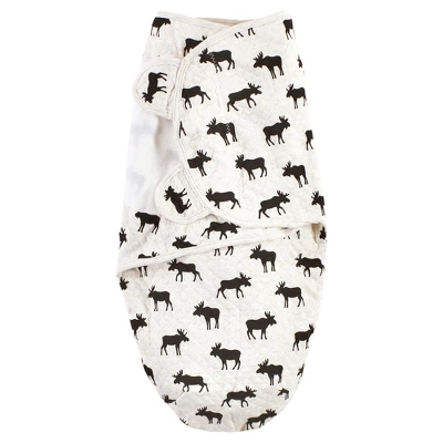 Hudson Baby Infant Boy Quilted Cotton Swaddle Wrap 3pk, Moose, 0-3 Months 2 Hudson Baby Infant Boy Quilted Cotton Swaddle Wrap 3pk, Moose, 0-3 Months - Image 2