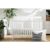 South Shore Little Smileys Modern Baby Crib Adjustable Height Mattress With Toddler Rail - Pure White