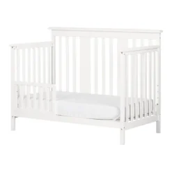 South Shore Little Smileys Modern Baby Crib Adjustable Height Mattress With Toddler Rail - Pure White -Baby Products Store GUEST 43efc7bd cc11 4143 98bc 4395cdbb51fb