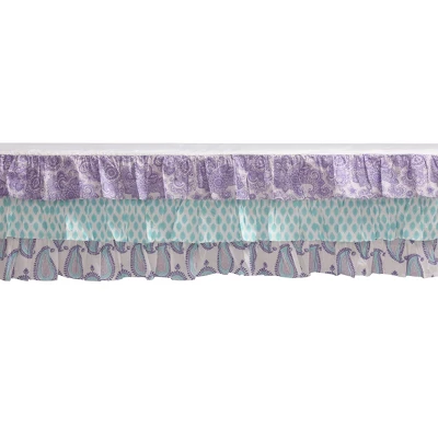 Bacati - Paisley Isabella Purple Lilac Aqua 4 Pc Crib Bedding Set With Diaper Caddy 5 Bacati - Paisley Isabella Purple Lilac Aqua 4 Pc Crib Bedding Set With Diaper Caddy - Image 5
