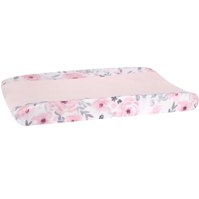 Bedtime Originals Blossom Watercolor Floral Changing Pad Cover - Pink/Gray 2 Bedtime Originals Blossom Watercolor Floral Changing Pad Cover - Pink/Gray - Image 2