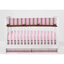 Bacati - Mod Dots Stripes Pink Fuschia Beige Chocolate 6 Pc Crib Bedding Set With Long Rail Guard Cover -Baby Products Store GUEST 4bd4f785 a598 4ee9 9531 caca6f2d5d05