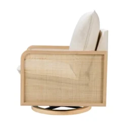 Babyletto Sumba Swivel Glider With Cane - Performance Cream Eco-Weave/Light Wood Base -Baby Products Store GUEST 4d89032d df19 4167 9ee0 f70f0cd15764