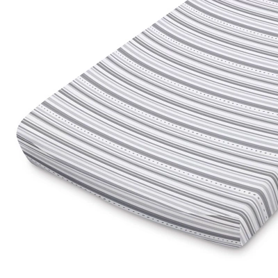 The Peanutshell Changing Pad Covers - Gray Elephants/Stripe 2pk 3 The Peanutshell Changing Pad Covers - Gray Elephants/Stripe 2pk - Image 3