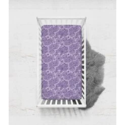 Bacati - Floral Scroll Printed Purple 100 Percent Cotton Universal Baby US Standard Crib Or Toddler Bed Fitted Sheet 7 Bacati - Floral Scroll Printed Purple 100 Percent Cotton Universal Baby US Standard Crib Or Toddler Bed Fitted Sheet -Baby Products Store GUEST 4fa10ab2 3e08 49b1 978e e354e4cd862b