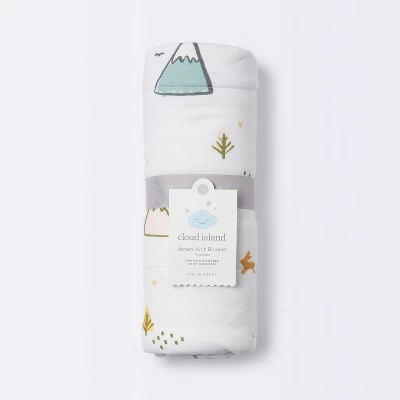 Jersey Knit Reversible Baby Blanket Adventures - Cloud Island™ White/Gray/Pink 4 Jersey Knit Reversible Baby Blanket Adventures - Cloud Island™ White/Gray/Pink - Image 4