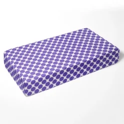 Bacati - Ikat Purple Dots Muslin 100 Percent Cotton Universal Baby US Standard Crib Or Toddler Bed Fitted Sheet