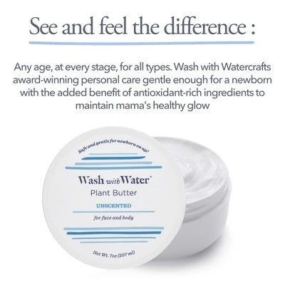Wash With Water Plant Body Butter (Unscented), Vegan Healing Ointment Cream For Dry & Sensitive Skin, 7 Oz Tub 5 Wash With Water Plant Body Butter (Unscented), Vegan Healing Ointment Cream For Dry & Sensitive Skin, 7 Oz Tub - Image 5