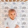 The Peanutshell Fitted Crib Sheet For Baby Boys' - Navy And Gray Jungle Elephant