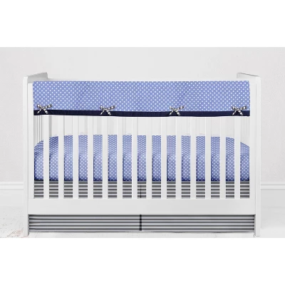 Bacati - Elephants Blue/Navy/Gray 6 Pc Crib Bedding Set With Long Rail Guard Cover 6 Bacati - Elephants Blue/Navy/Gray 6 Pc Crib Bedding Set With Long Rail Guard Cover - Image 6