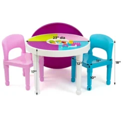 3pc Kids' 2 In 1 Round Activity Table With Chairs - Humble Crew -Baby Products Store GUEST 5b7a9ad8 e51f 4e15 b7c3 a9a1eafae3e8