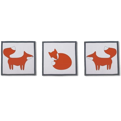 Bacati - Playful Fox Orange Gray 10 Pc Crib Bedding Set With Long Rail Guard Cover 10 Bacati - Playful Fox Orange Gray 10 Pc Crib Bedding Set With Long Rail Guard Cover - Image 10