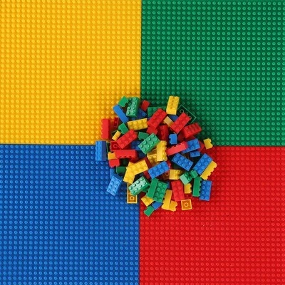 3pc 2 In 1 Square Activity Table With 2 Chairs Blue/Red - Humble Crew 4 3pc 2 In 1 Square Activity Table With 2 Chairs Blue/Red - Humble Crew - Image 4