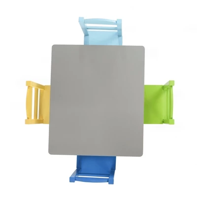 5pc Kids' Wood Table And Chair Set Green/Blue/Gray - Humble Crew 6 5pc Kids' Wood Table And Chair Set Green/Blue/Gray - Humble Crew - Image 6