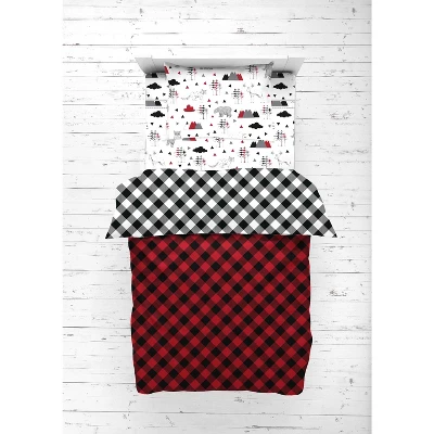 Bacati - Lumberjack Red Black 5 Pc Toddler Bedding Set 6 Bacati - Lumberjack Red Black 5 Pc Toddler Bedding Set - Image 6