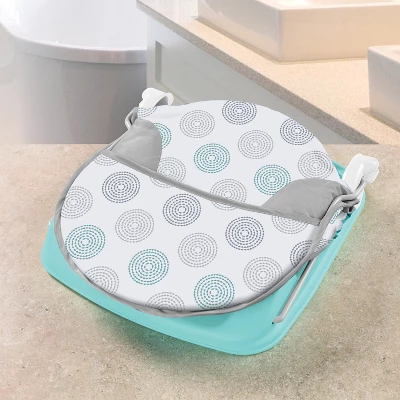 Summer Infant Deluxe Baby Bather Dashed Dots Gray/Aqua 3 Summer Infant Deluxe Baby Bather Dashed Dots Gray/Aqua - Image 3