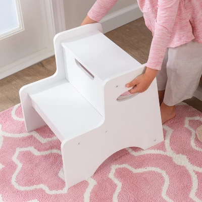 KidKraft Two Step Stool White 2 KidKraft Two Step Stool White - Image 2